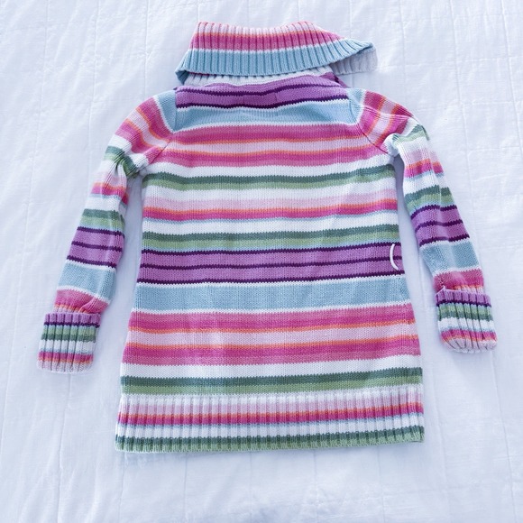 Vintage Oshkosh B'gosh Sweater Girls 6 Button Front Striped 100% Cotton - Picture 9 of 9